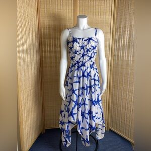 🔶Rina Blue & White Lightweight Flowy Starfish Sundress Size OS